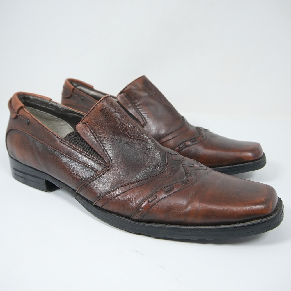 Mark Nason Lounge U Rock Men's Vibram Slip On Dress Shoes Embossed Square Toe 10